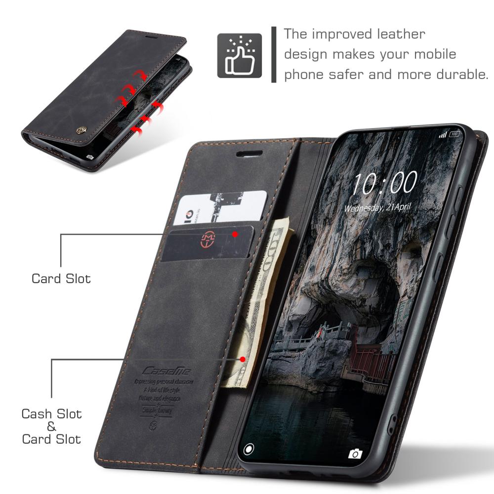 CASEME CASEME Xiaomi 15T Fodral Flip Retro Läder Svart