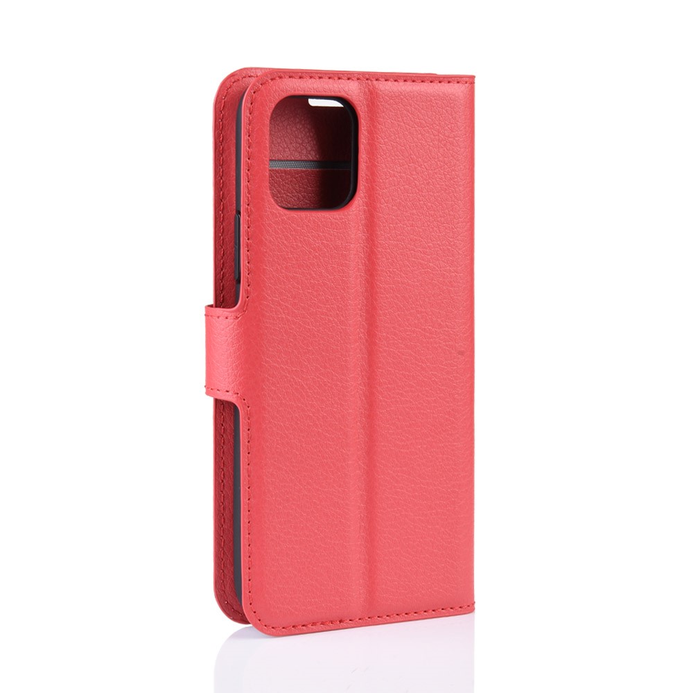  iPhone 11 Fodral Litchi Läder Röd
