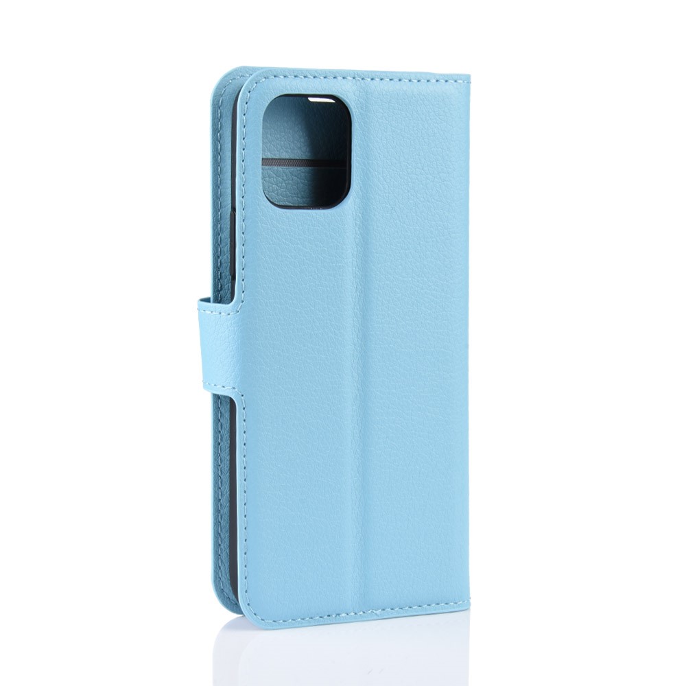 iPhone 11 Fodral Litchi Läder Ljus Blå