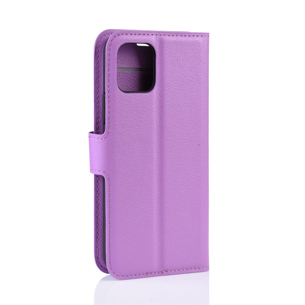  iPhone 11 Fodral Litchi Läder Lila