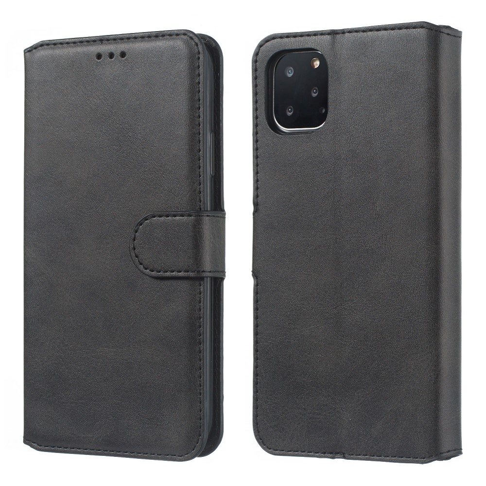  iPhone 11 Pro Fodral Solid Läder Svart