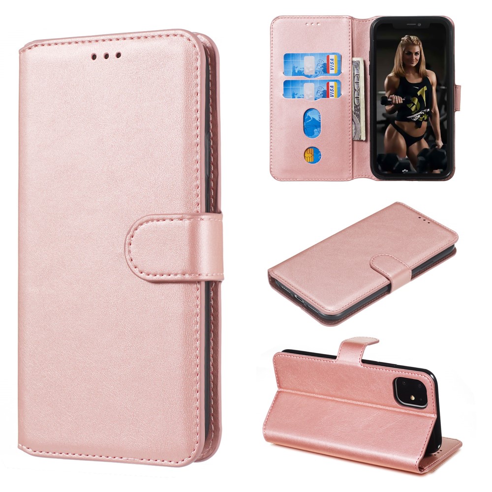  iPhone 11 Fodral Solid Läder Roséguld