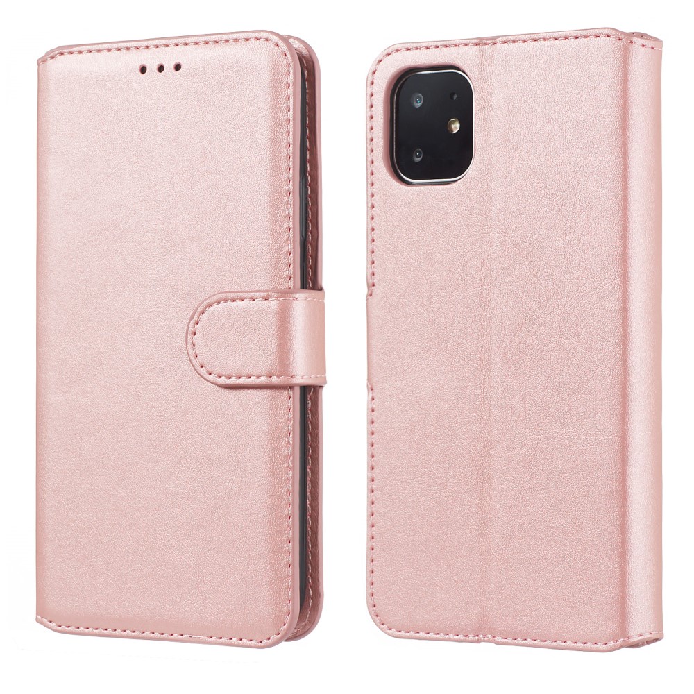  iPhone 11 Fodral Solid Läder Roséguld