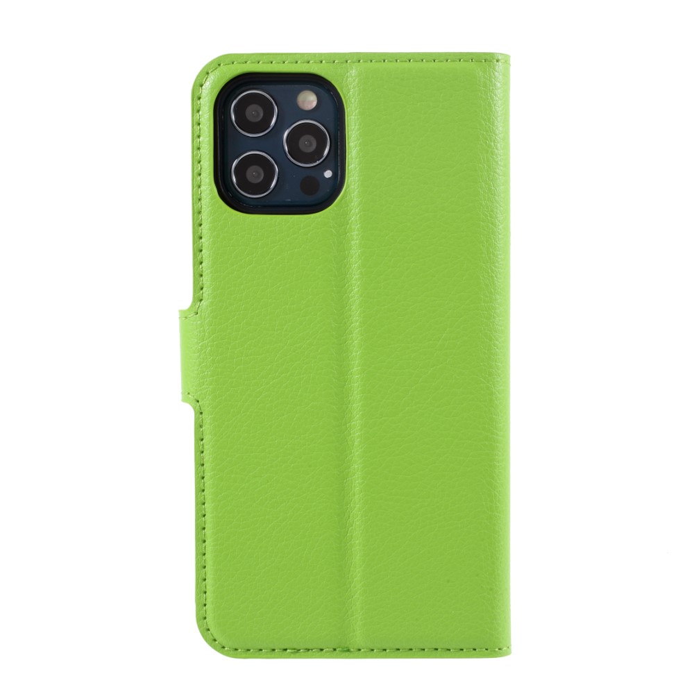  iPhone 12 / 12 Pro Fodral Litchi Läder Grön