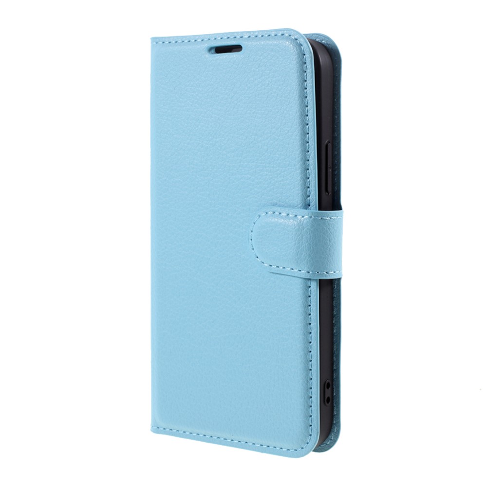  iPhone 12 / 12 Pro Fodral Litchi Läder Ljus Blå