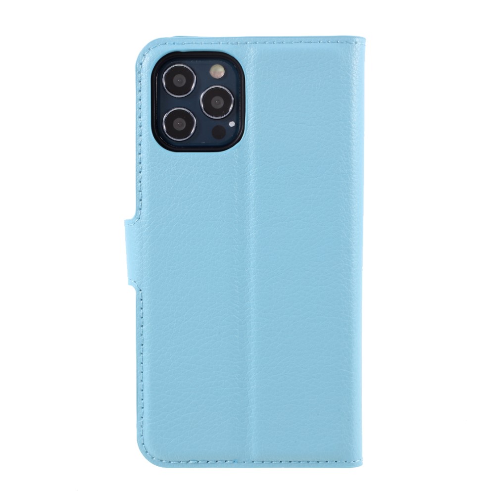  iPhone 12 / 12 Pro Fodral Litchi Läder Ljus Blå