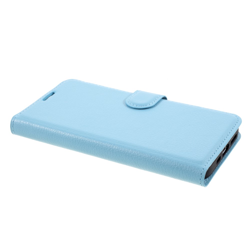  iPhone 12 / 12 Pro Fodral Litchi Läder Ljus Blå