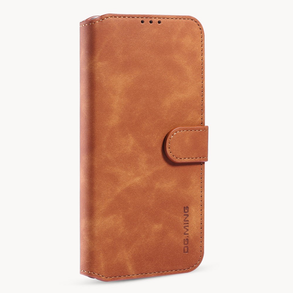 DG.MING DG.MING iPhone 12 / 12 Pro Fodral Retro Läder Brun