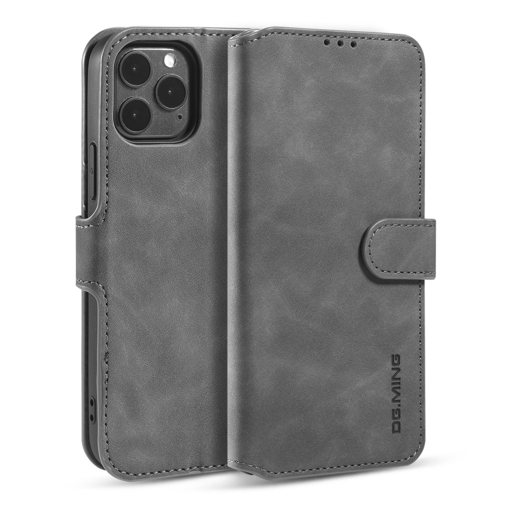 DG.MING DG.MING iPhone 12 Pro Max Fodral Retro Läder Grå