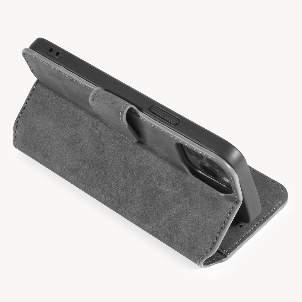 DG.MING DG.MING iPhone 12 Pro Max Fodral Retro Läder Grå