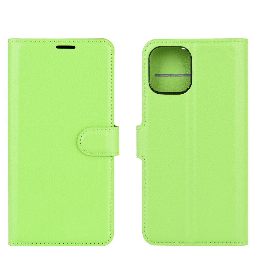  iPhone 12 Pro Max Fodral Litchi Läder Grön