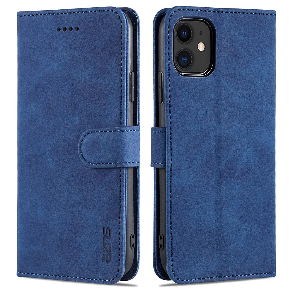 AZNS AZNS iPhone 12 / 12 Pro Fodral Läder Blå