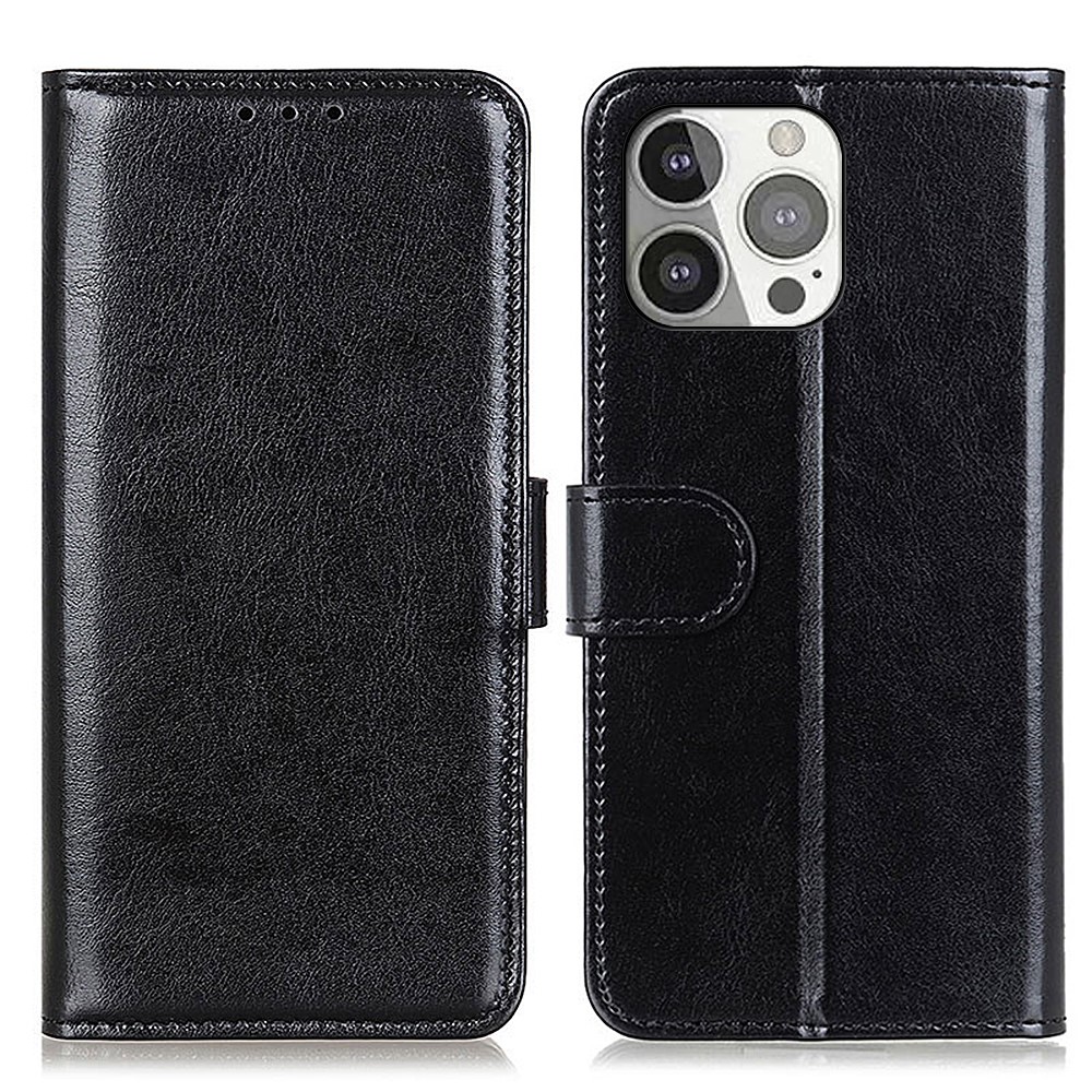  iPhone 13 Pro Fodral Crazy Horse Läder Svart