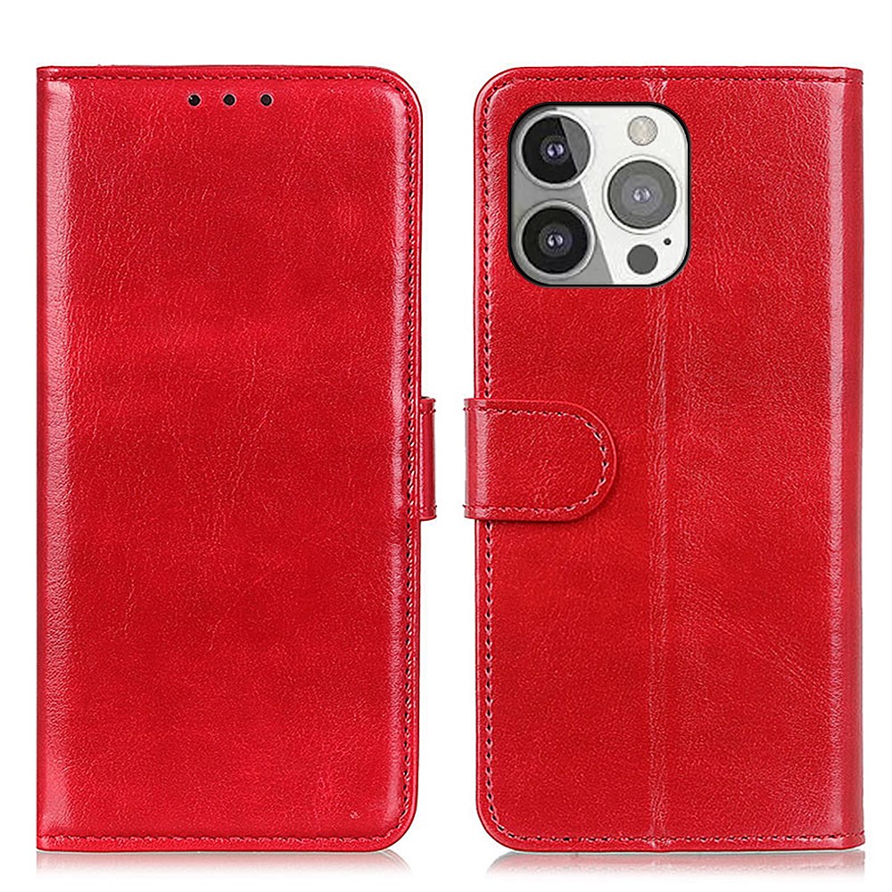  iPhone 13 Pro Fodral Crazy Horse Läder Röd