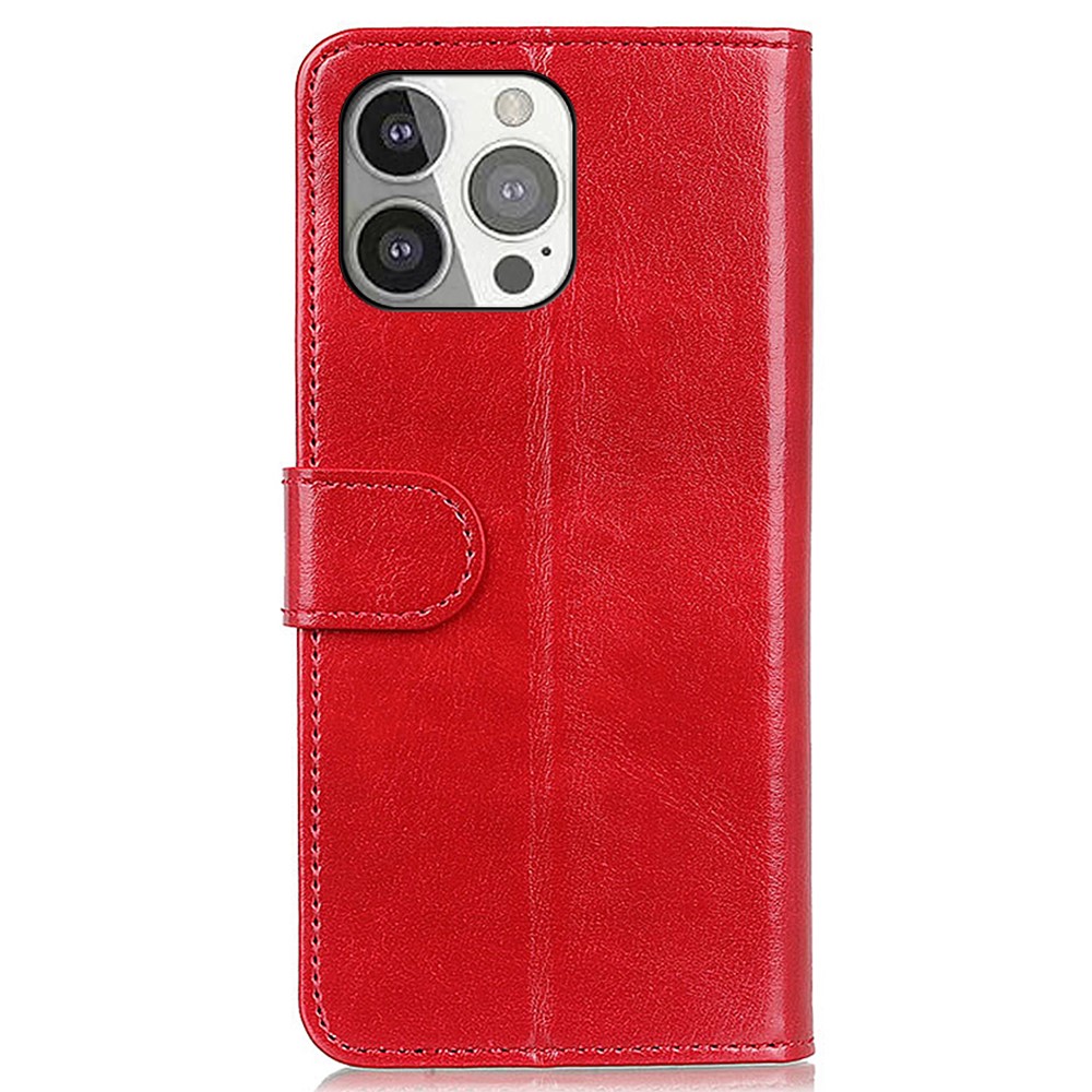  iPhone 13 Pro Fodral Crazy Horse Läder Röd