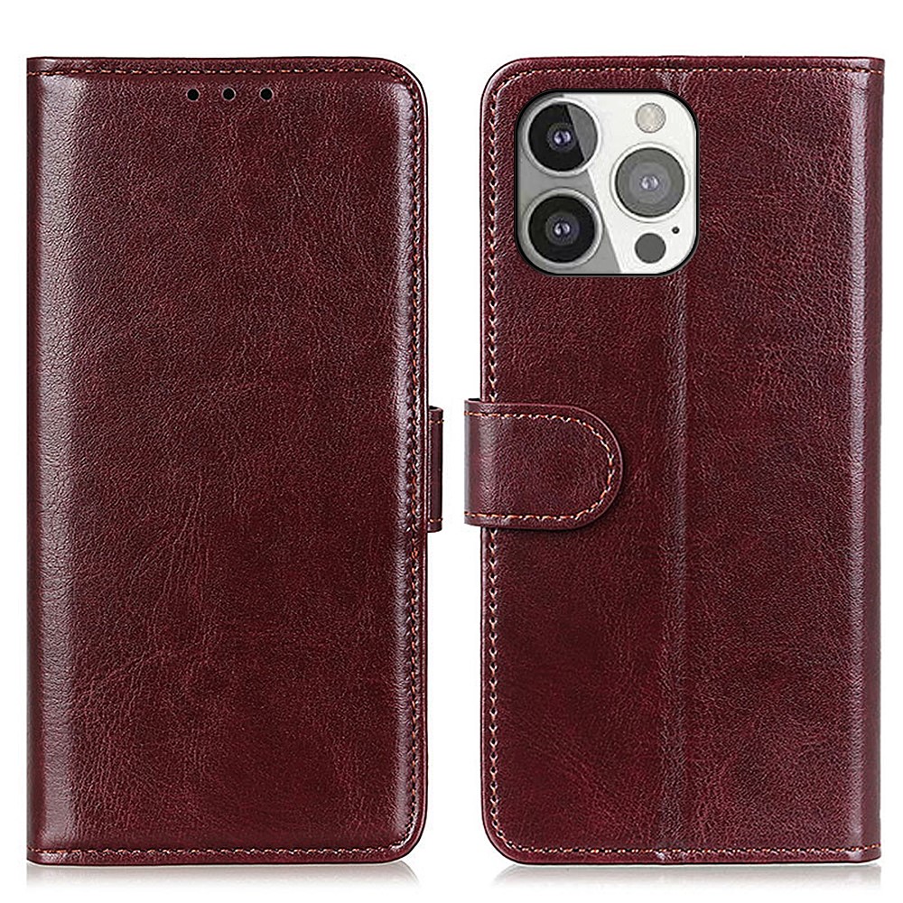  iPhone 13 Pro Fodral Crazy Horse Läder Brun