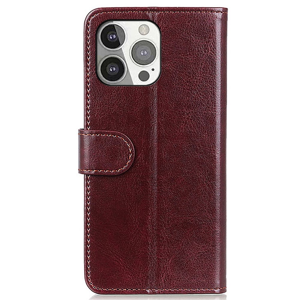  iPhone 13 Pro Fodral Crazy Horse Läder Brun