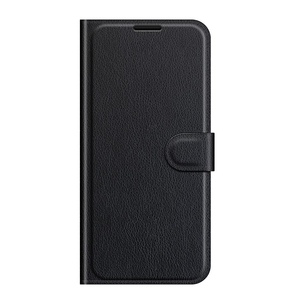  iPhone 13 Mini Fodral Litchi Läder Svart