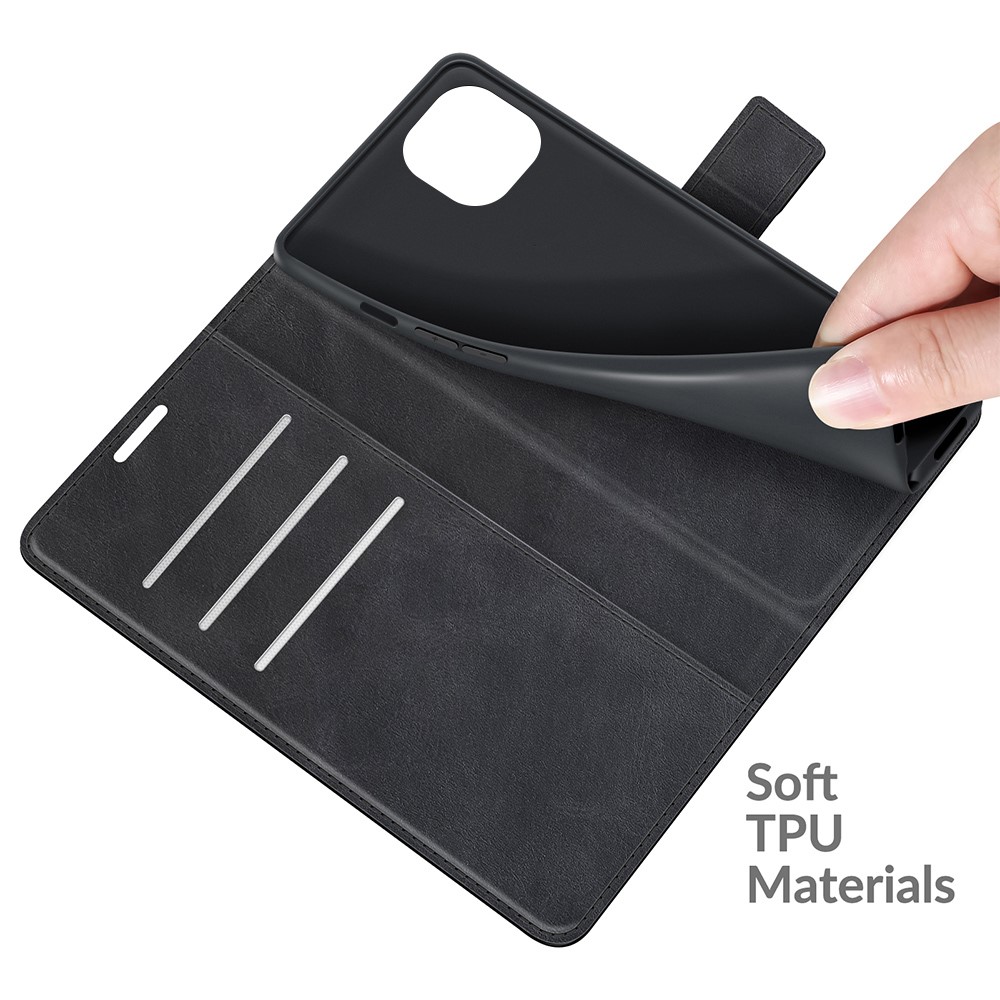  iPhone 13 Fodral Solid Läder Svart
