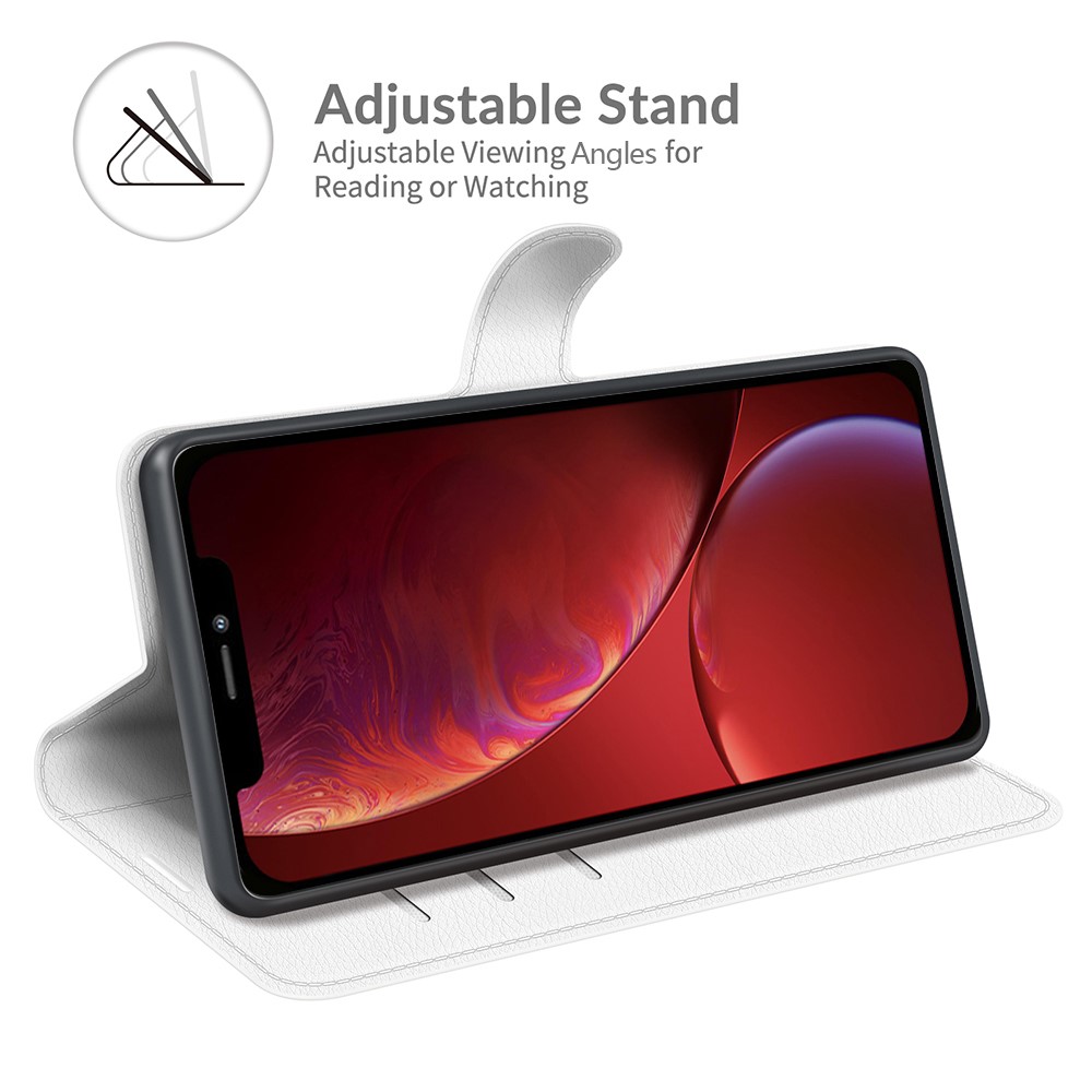  iPhone 13 Fodral Litchi Läder Vit