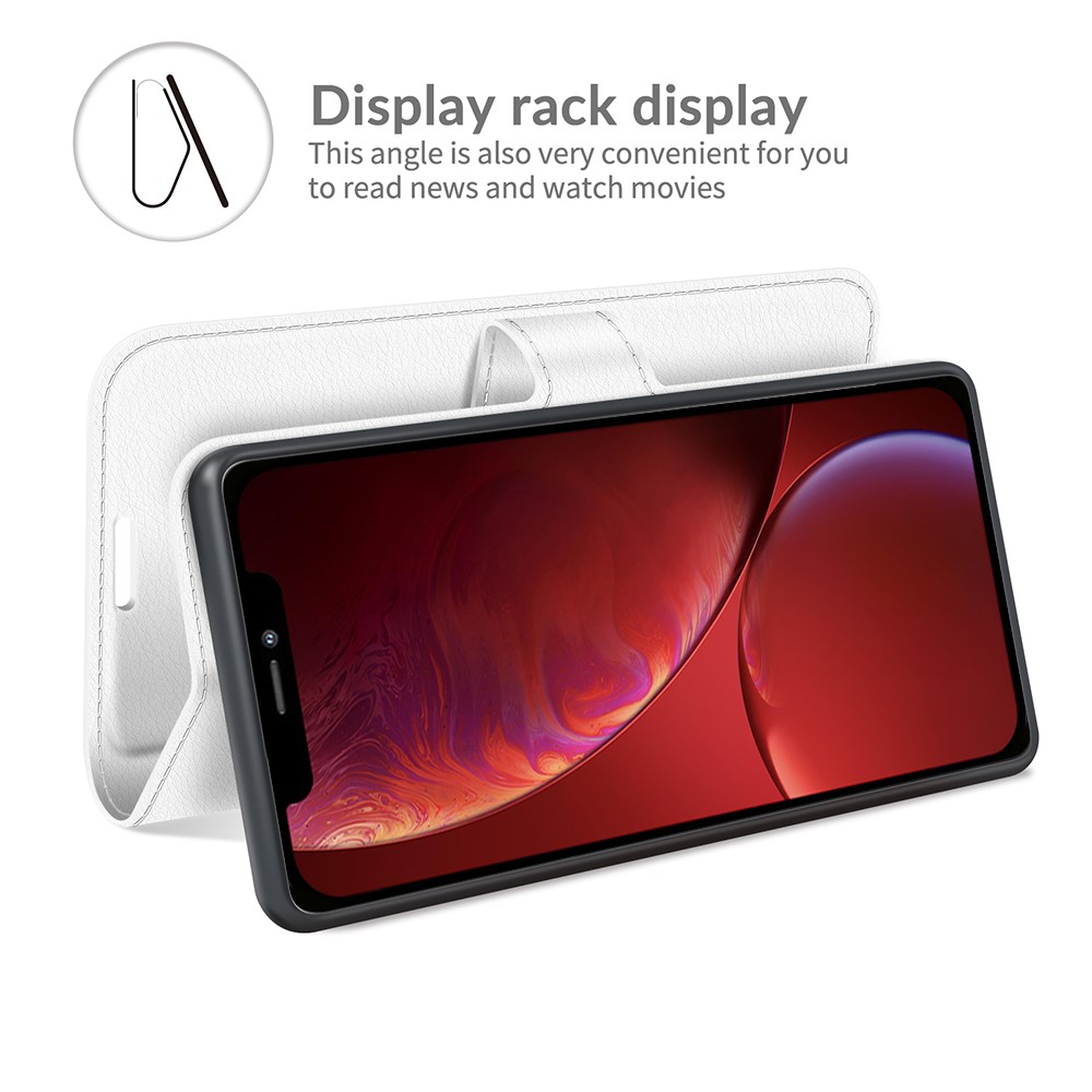  iPhone 13 Fodral Litchi Läder Vit