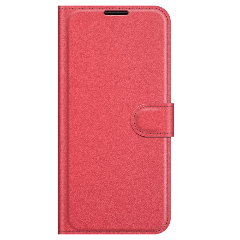  iPhone 13 Fodral Litchi Läder Röd