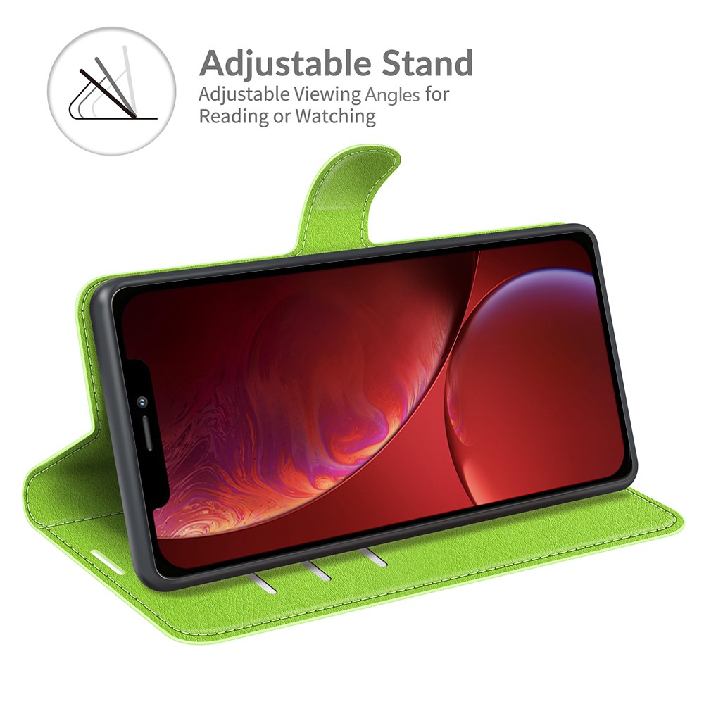  iPhone 13 Fodral Litchi Läder Grön