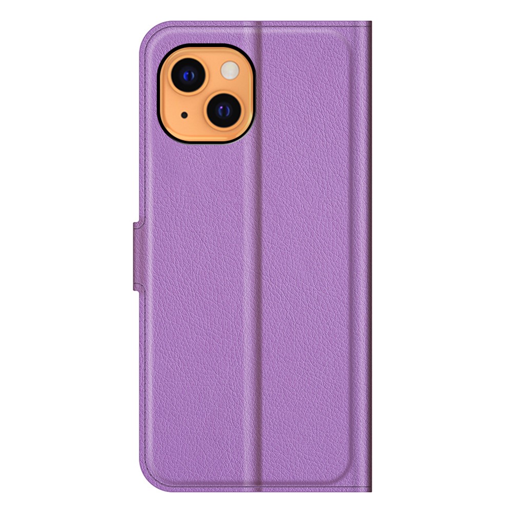  iPhone 13 Fodral Litchi Läder Lila