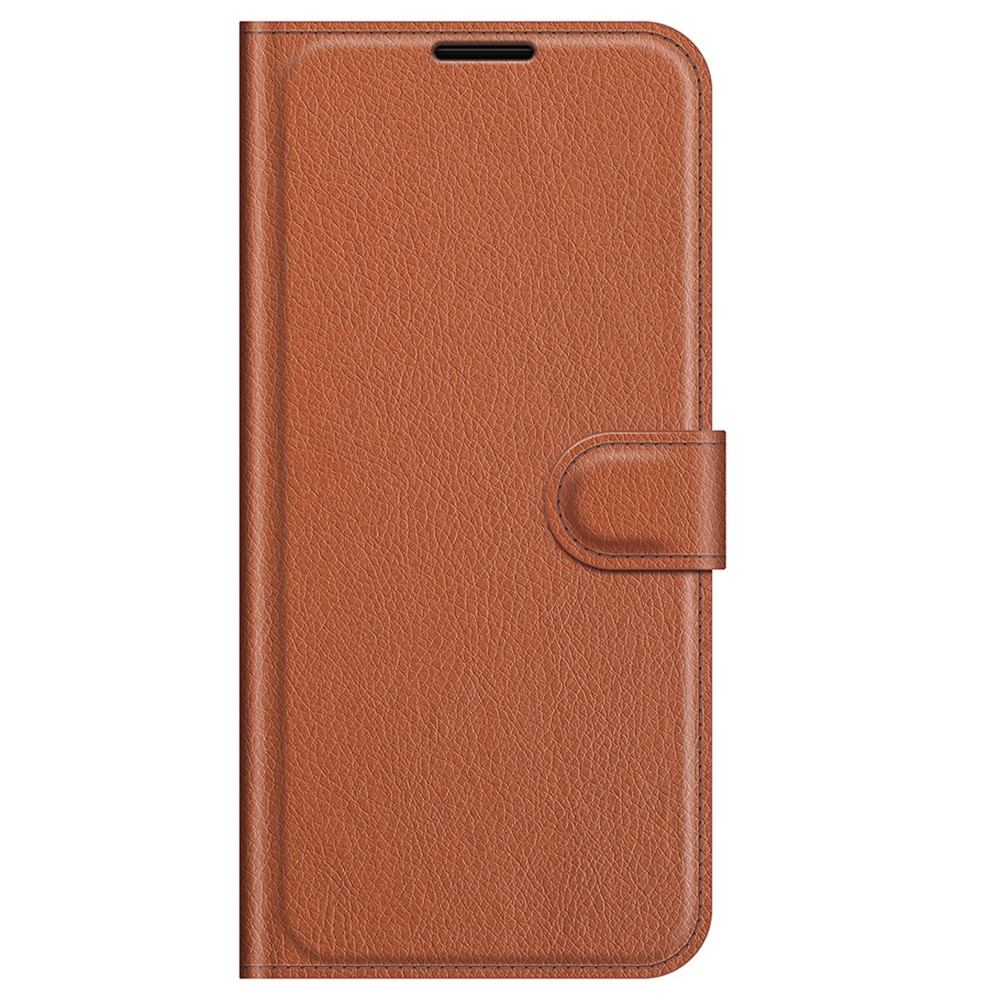  iPhone 13 Fodral Litchi Läder Brun