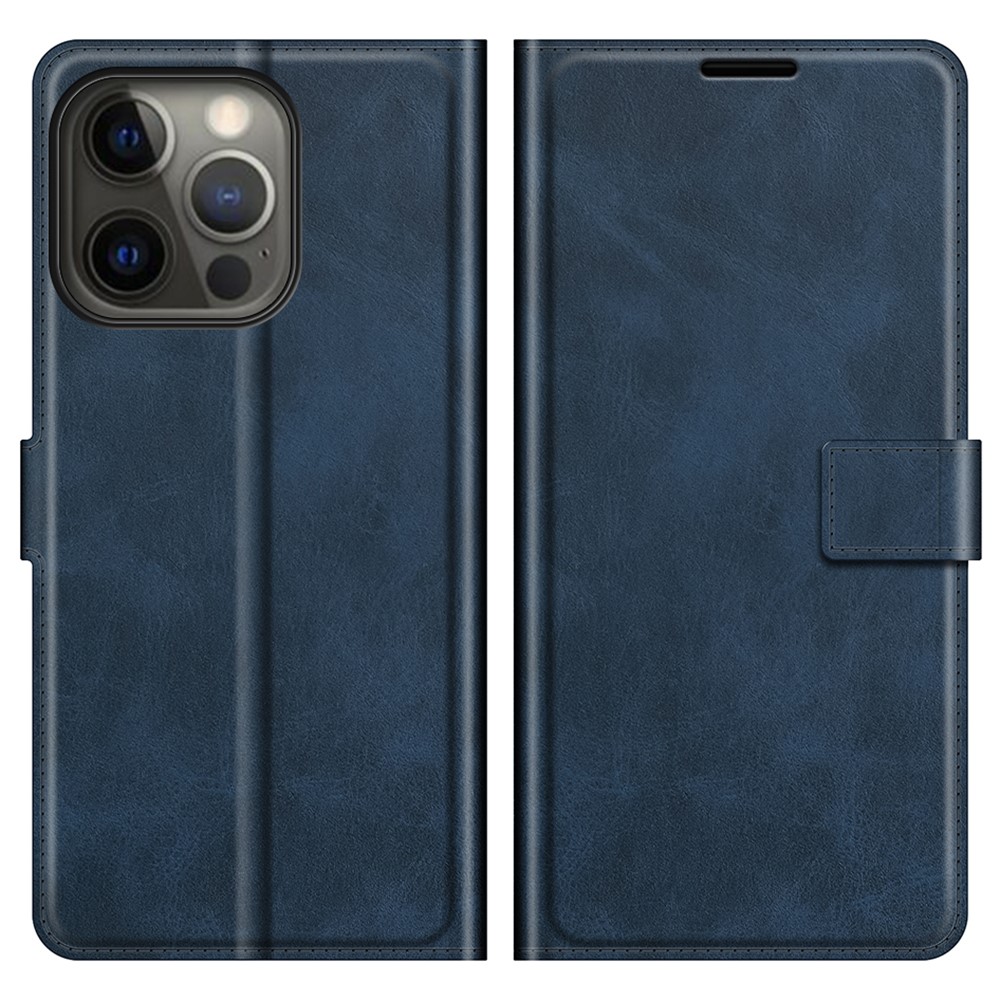  iPhone 13 Pro Max Fodral Solid Läder Blå