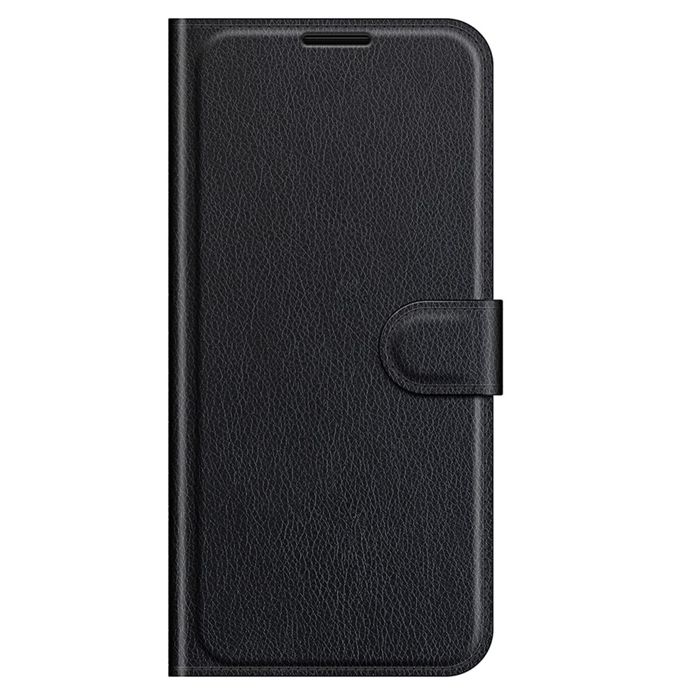  iPhone 13 Pro Max Fodral Litchi Läder Svart