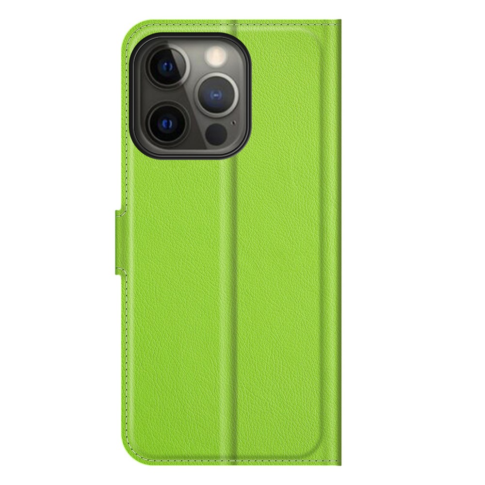  iPhone 13 Pro Max Fodral Litchi Läder Grön