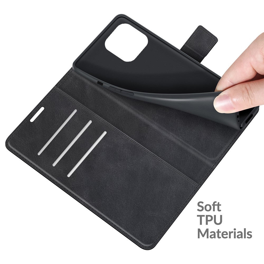  iPhone 13 Pro Fodral Solid Läder Svart