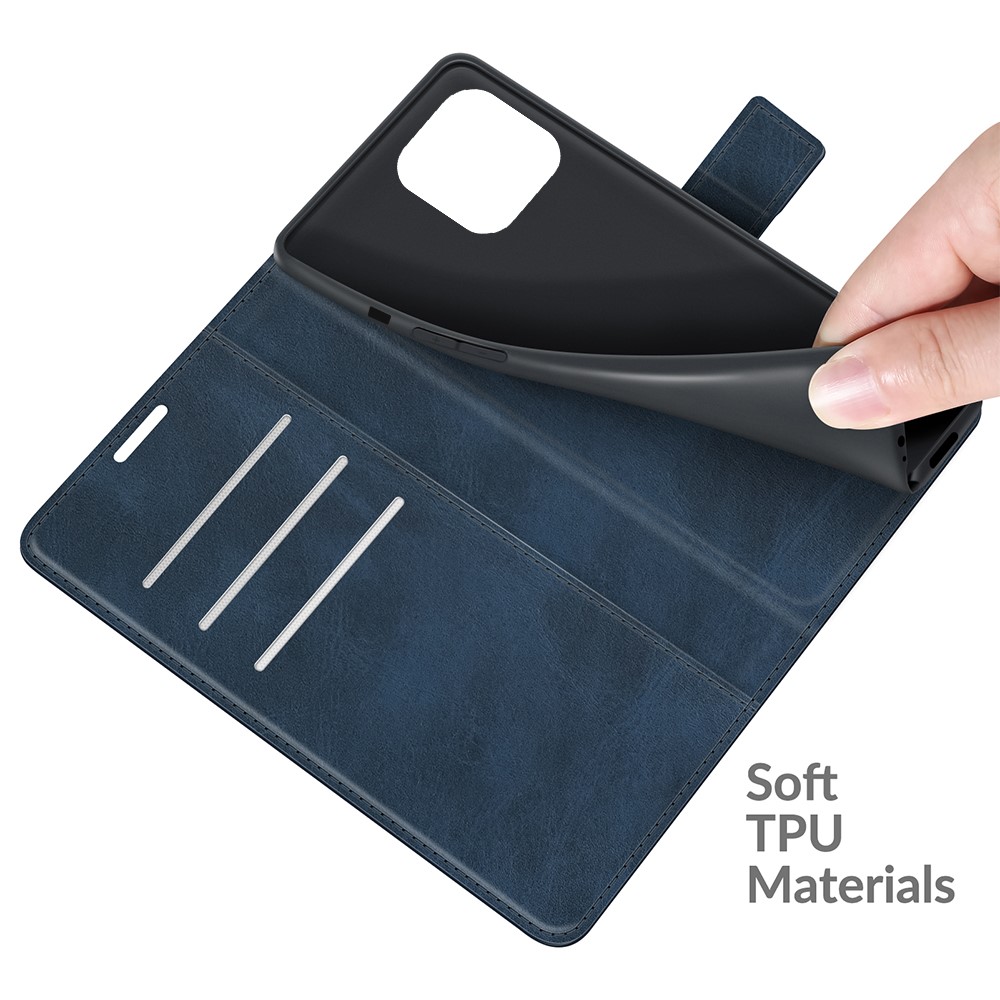  iPhone 13 Pro Fodral Solid Läder Blå