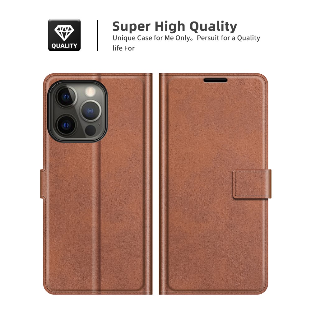  iPhone 13 Pro Fodral Solid Läder Brun