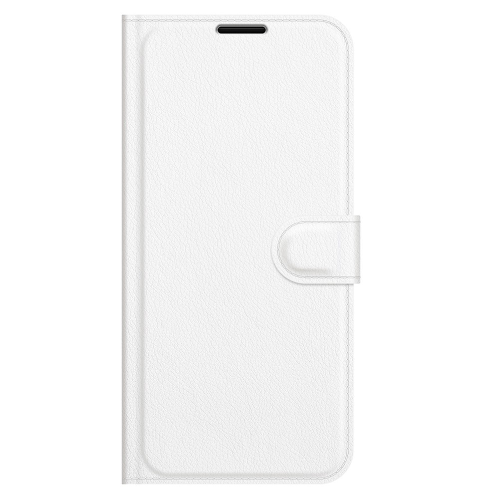  iPhone 13 Pro Fodral Litchi Läder Vit