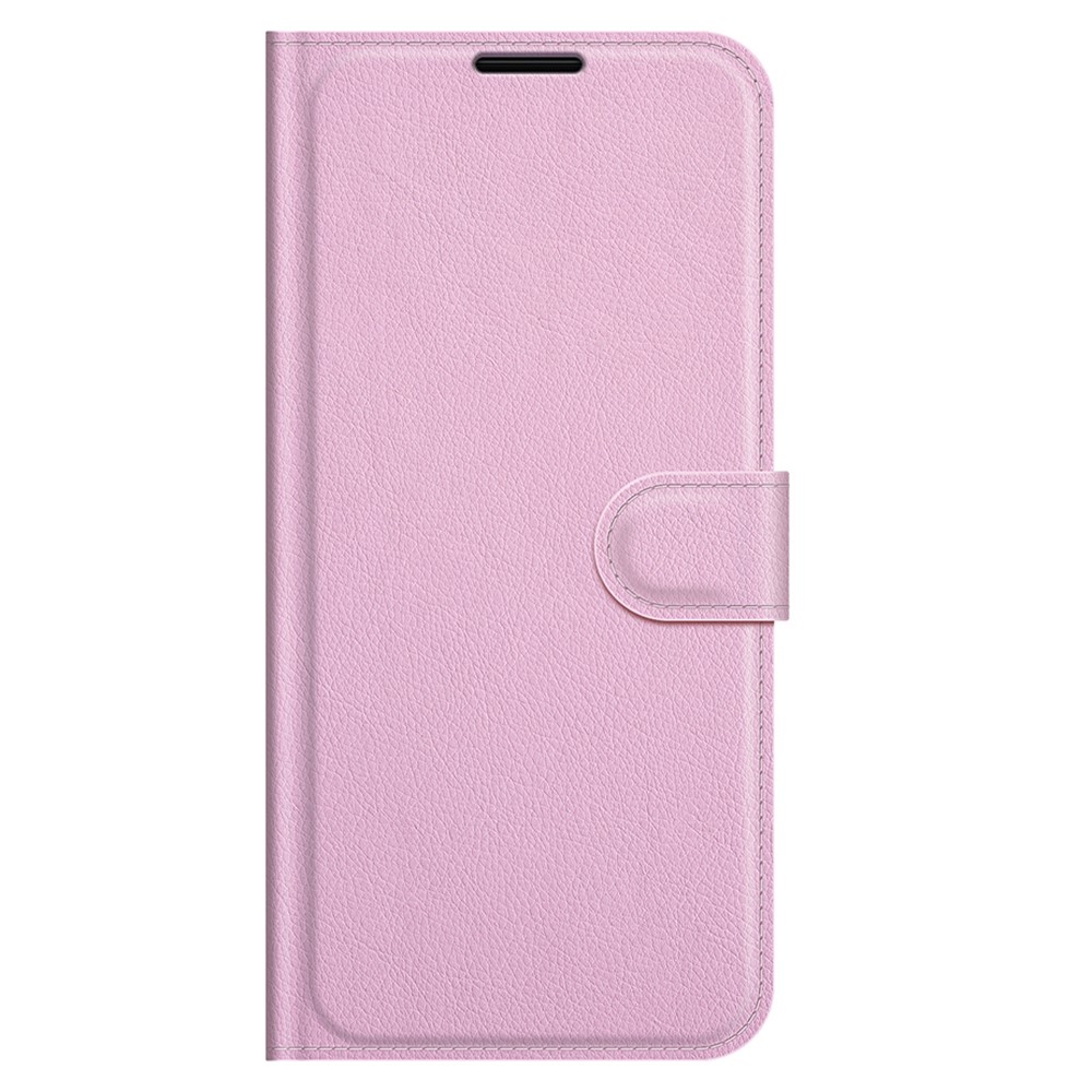  iPhone 13 Pro Fodral Litchi Läder Ljus Rosa