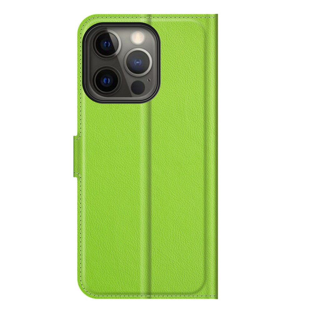  iPhone 13 Pro Fodral Litchi Läder Grön