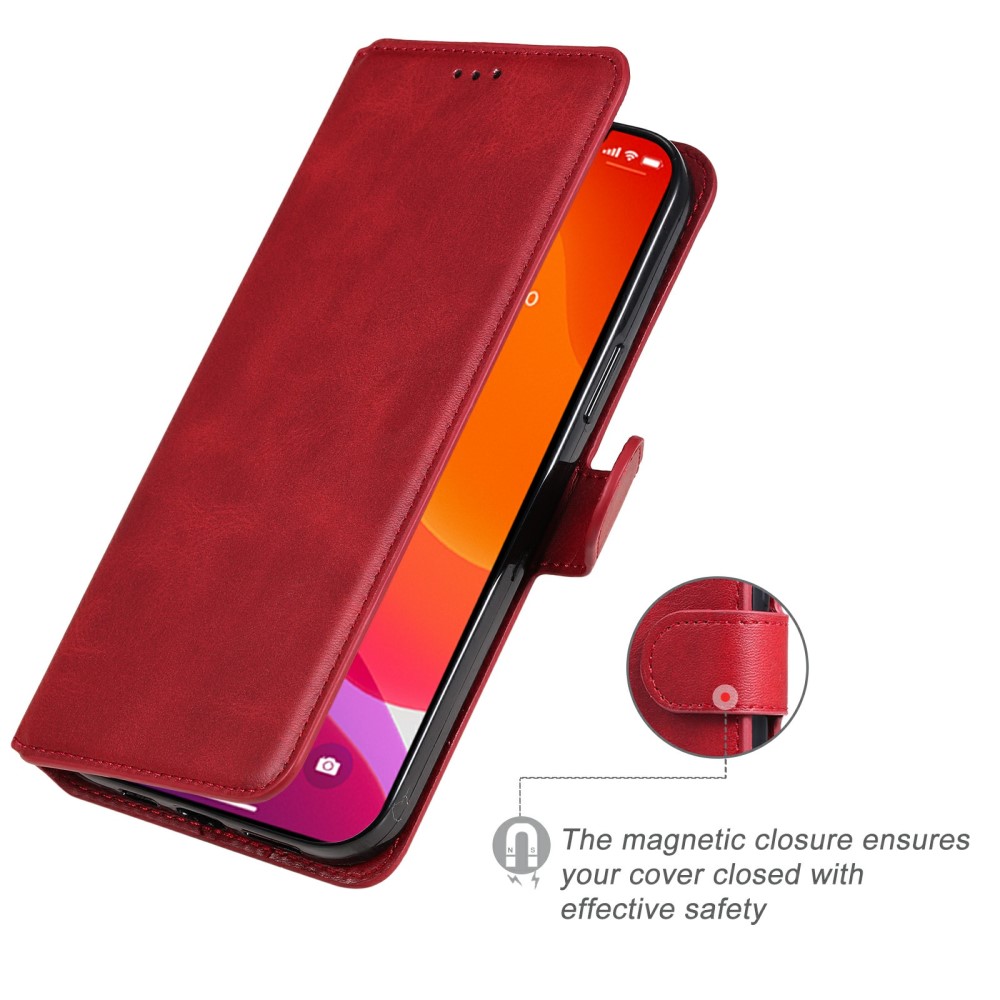  iPhone 13 Pro Max Fodral Läder Röd
