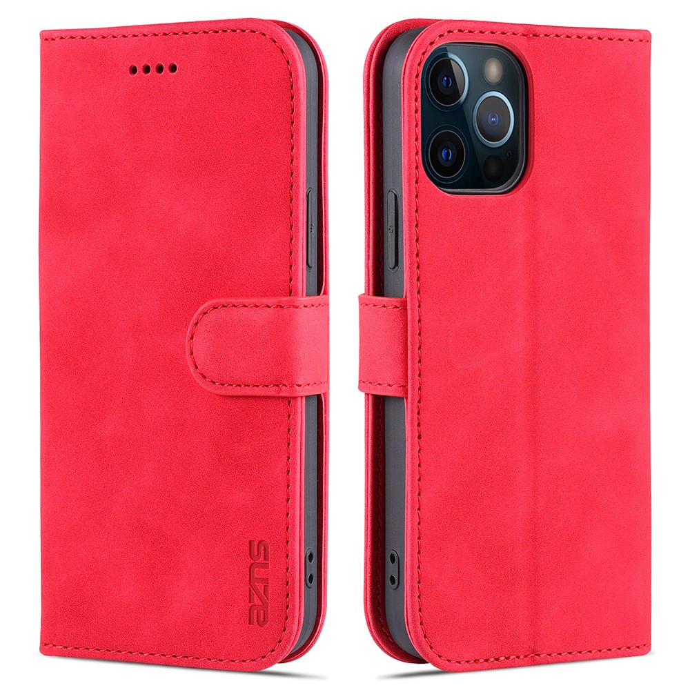 AZNS AZNS iPhone 13 Pro Max Fodral Läder Röd