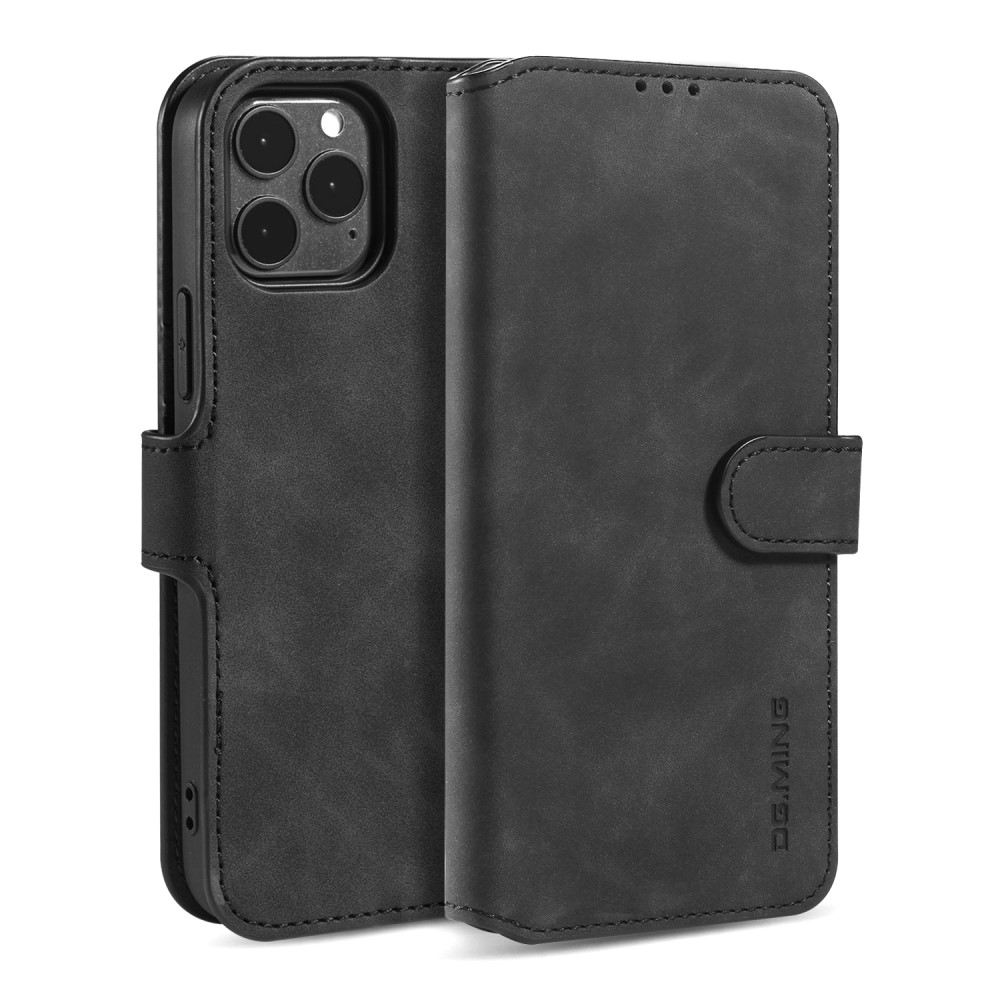 DG.MING DG.MING iPhone 13 Pro Max Fodral Retro Läder Svart