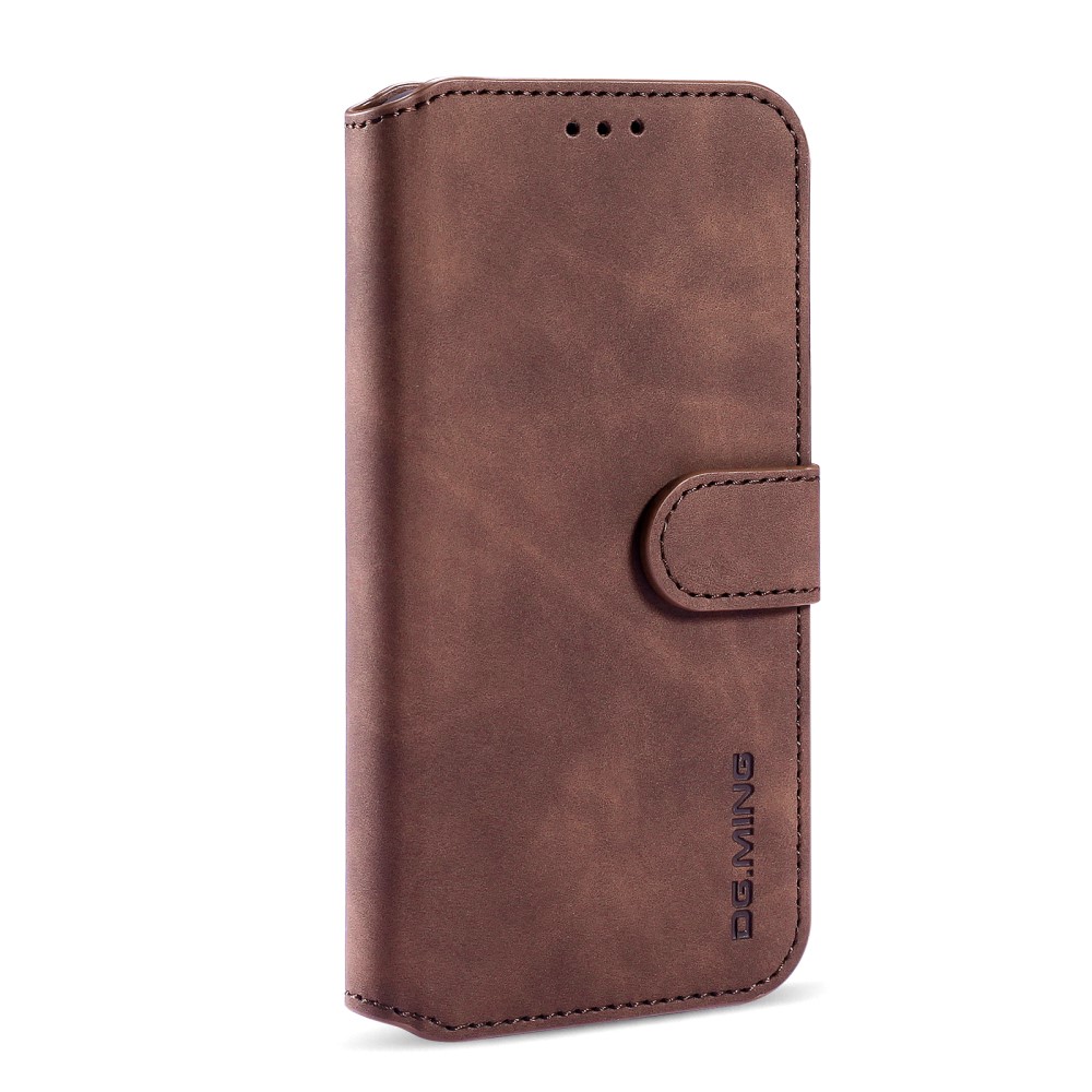 DG.MING DG.MING iPhone 13 Pro Max Fodral Retro Läder Mörk Brun