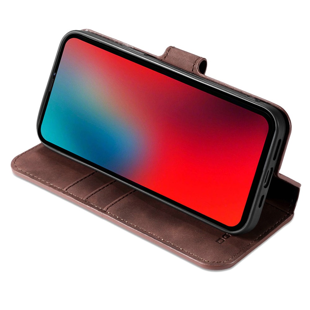 DG.MING DG.MING iPhone 13 Pro Max Fodral Retro Läder Mörk Brun