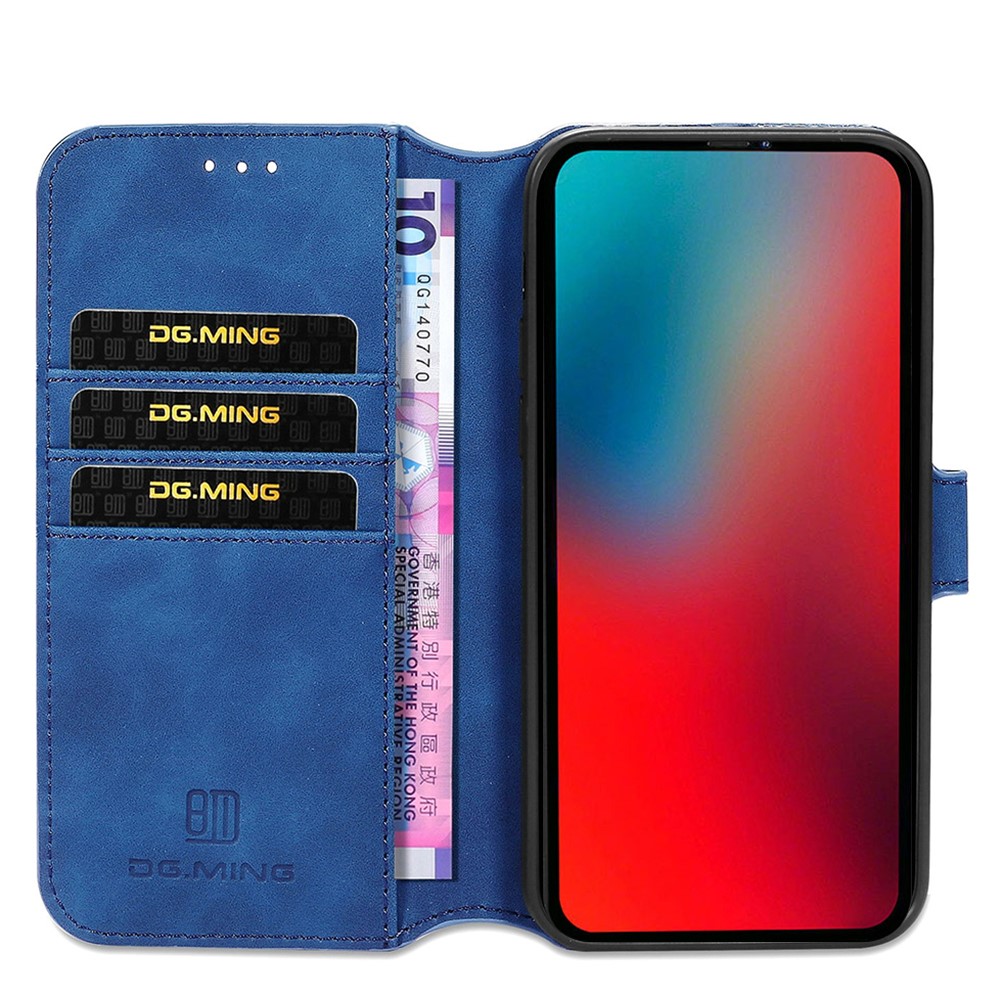 DG.MING DG.MING iPhone 13 Pro Fodral Retro Läder Blå