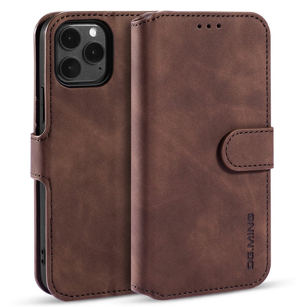DG.MING DG.MING iPhone 13 Pro Fodral Retro Läder Mörk Brun