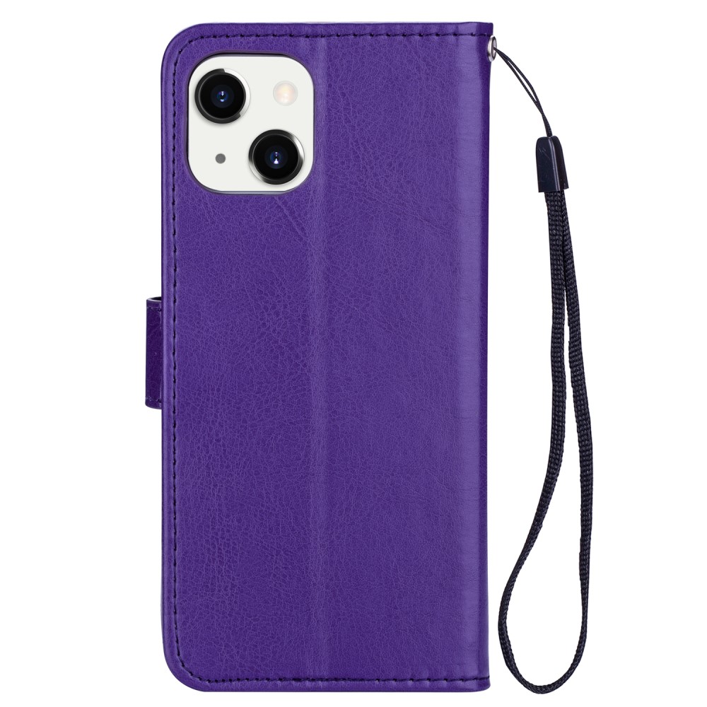  iPhone 13 Mini Fodral Crazy Horse Läder Lila