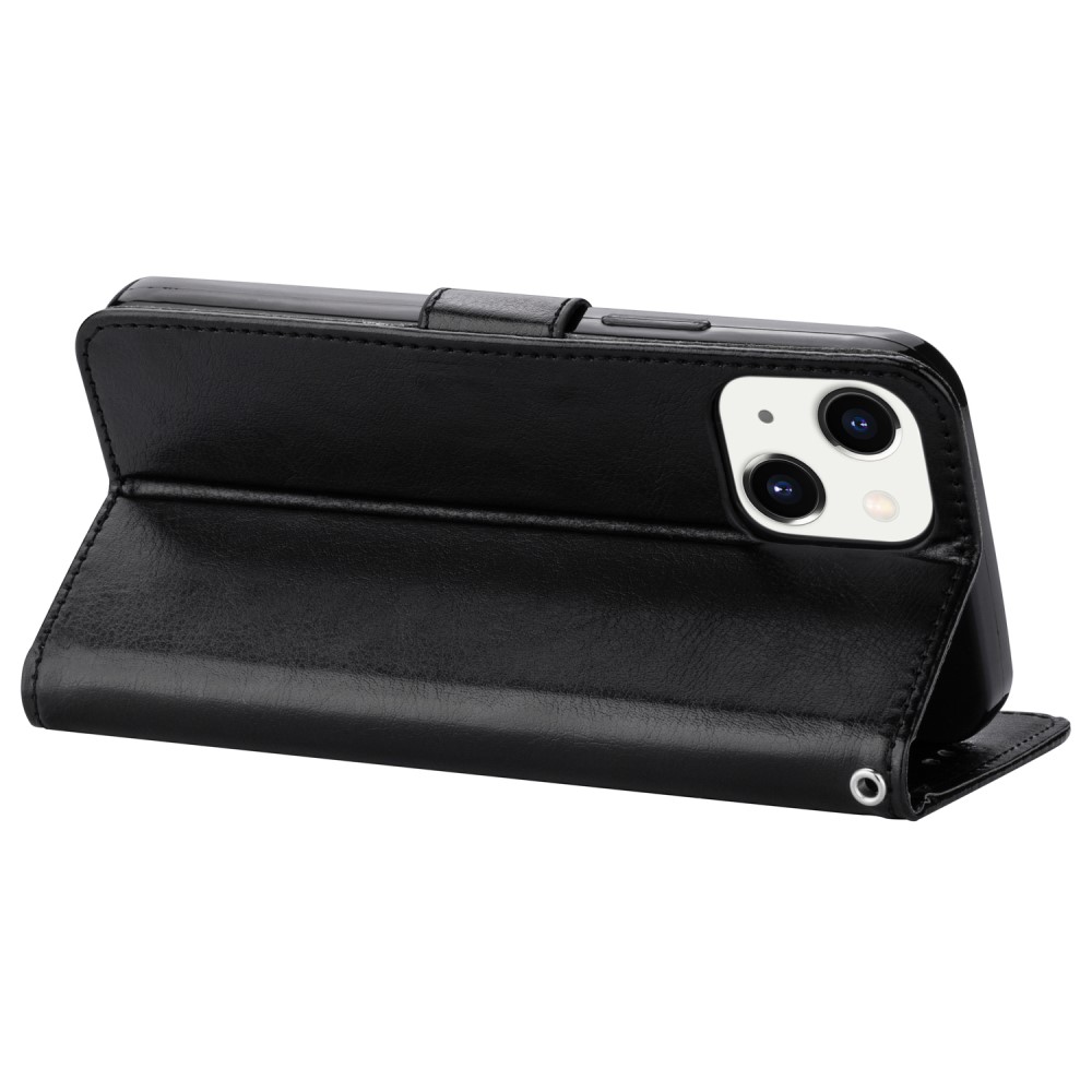  iPhone 13 Mini Fodral Crazy Horse Läder Svart