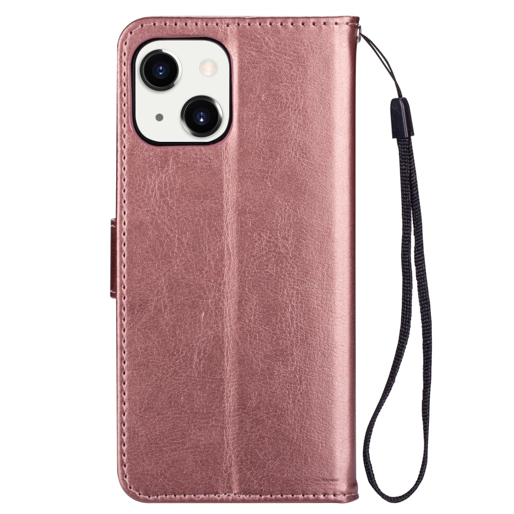  iPhone 13 Mini Fodral Crazy Horse Läder Roséguld