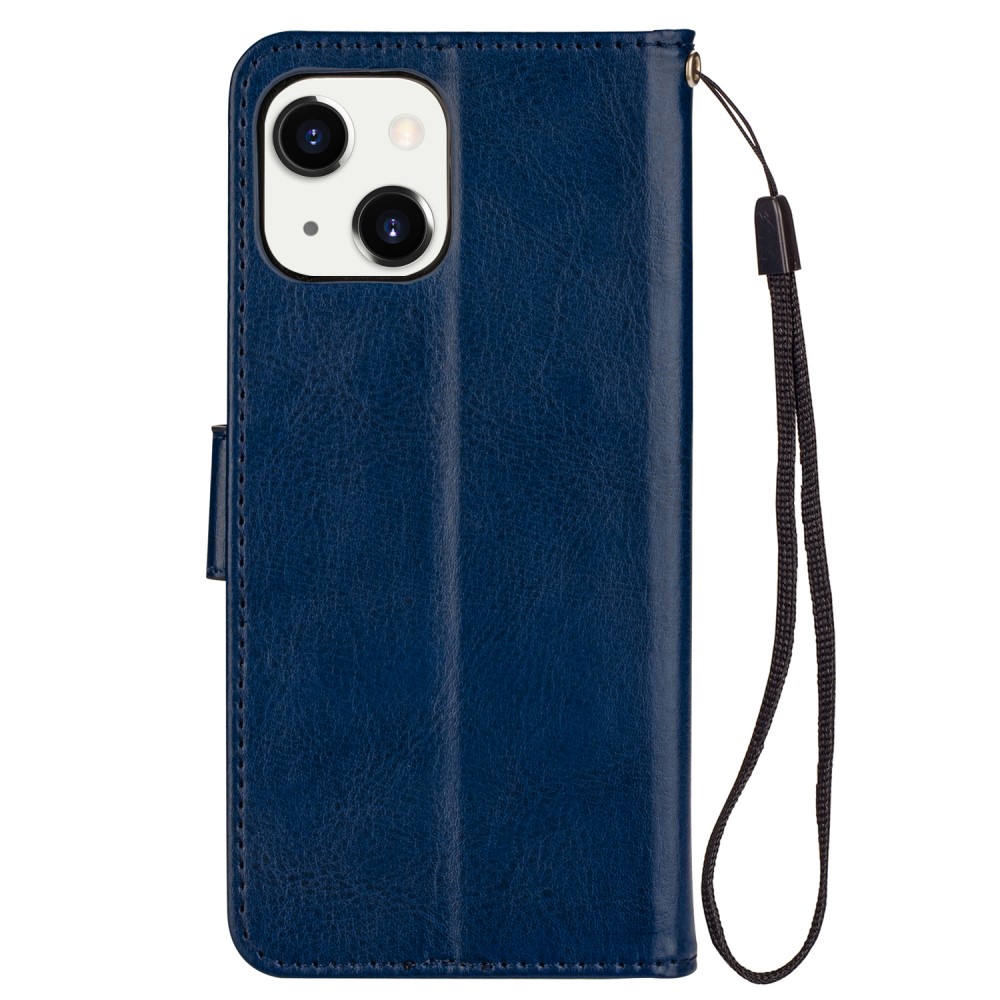  iPhone 13 Fodral Crazy Horse Läder Mörk Blå