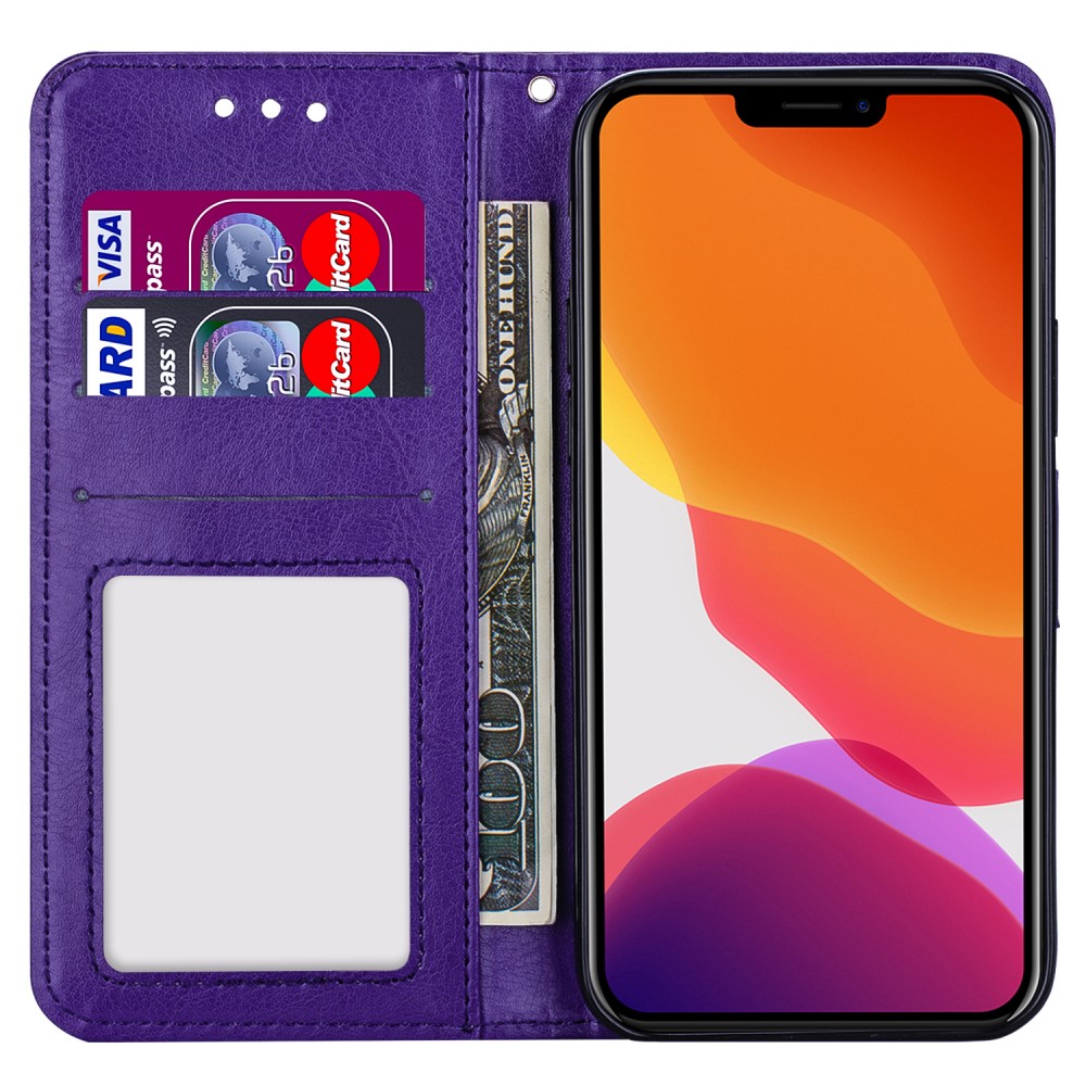  iPhone 13 Pro Fodral Crazy Horse Läder Lila